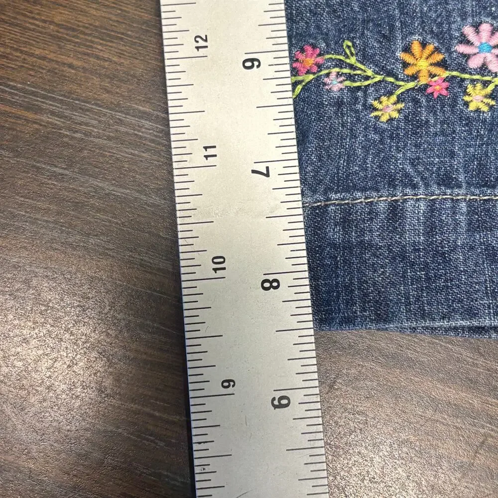 Vintage OshKosh B'gosh Jeans 12months Girls Floral Embroidered Straight Classic